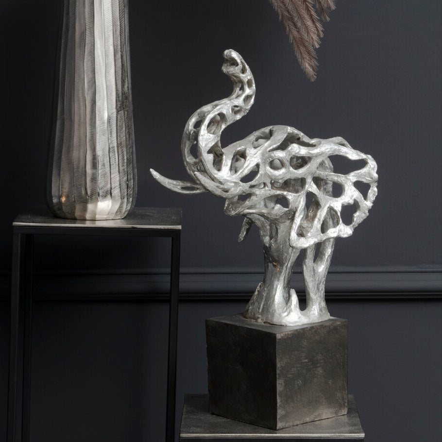Addo Silver Elephant Head Sculpture